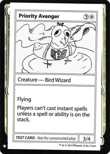 Priority Avenger, Magic card CMB1 9 — Mystery Booster Playtest Cards 2019 set