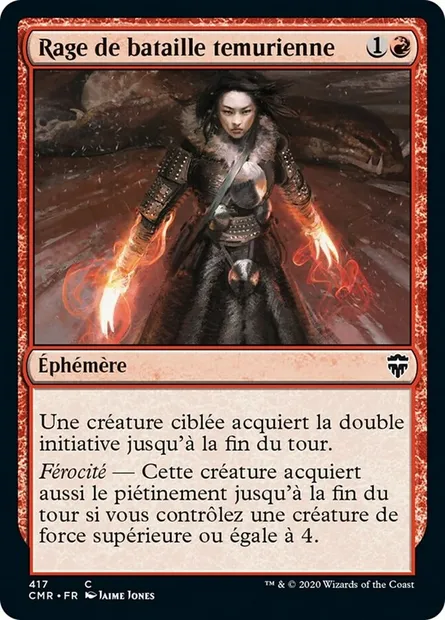 Rage de bataille temurienne, carte Magic CMR 417 — extension Commander Legends