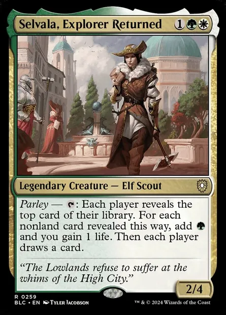 Selvala, Explorer Returned, Magic card BLC 259 — Bloomburrow Commander set