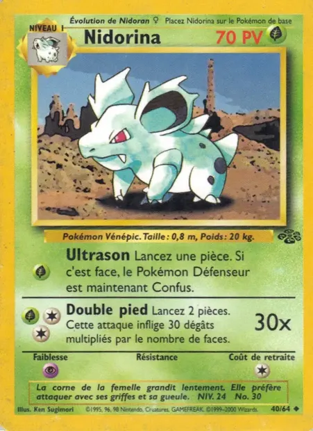 Nidorina, carte Pokémon JU 40 — extension Jungle