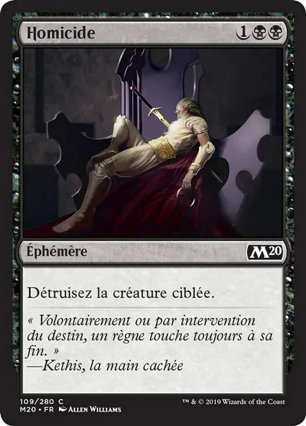 Homicide, carte Magic M20 109 — extension Core Set 2020