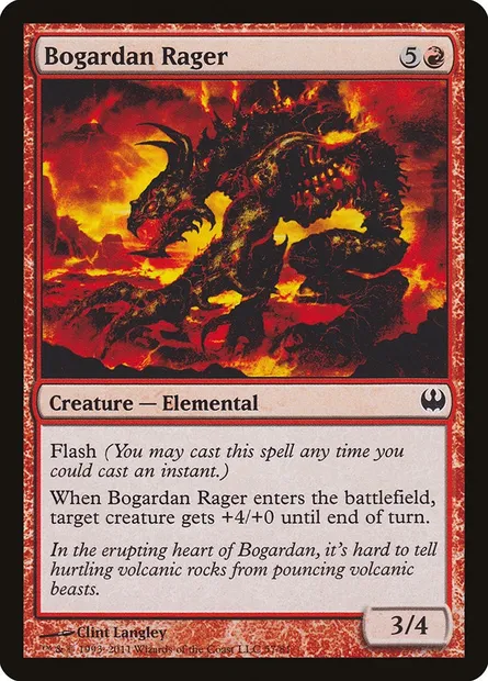 Bogardan Rager, Magic card DDG 57 — Duel Decks: Knights vs. Dragons set