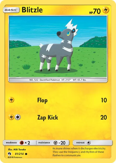 Blitzle, Pokémon card LOT 81 — Lost Thunder set