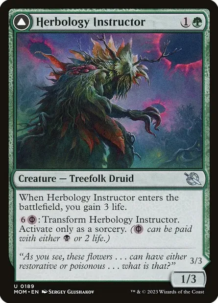 Herbology Instructor // Malady Invoker, Magic card MOM 189 — March of the Machine set