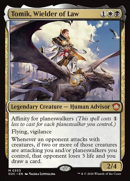 Tomik, Wielder of Law, Magic card SOC 333 — Secrets of Strixhaven Commander set