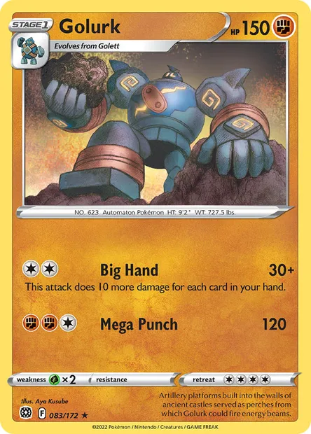 Golurk, Pokémon card BRS 083 — Brilliant Stars set