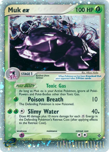 Muk ex, Pokémon card DR 96 — Dragon set
