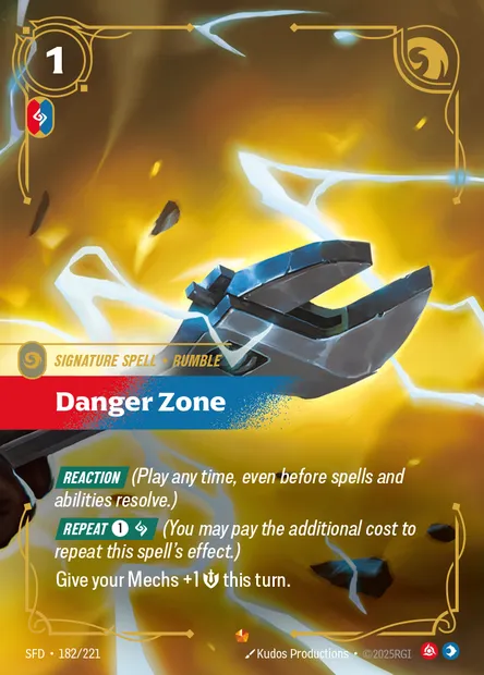 Danger Zone, Riftbound card SFD 182 — Spiritforged set
