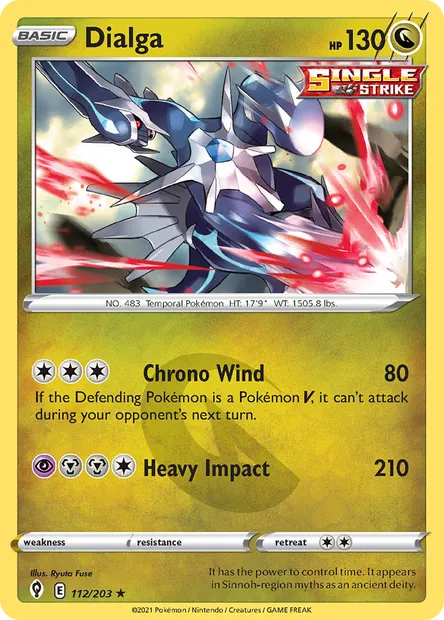 Dialga, Pokémon card EVS 112 — Evolving Skies set