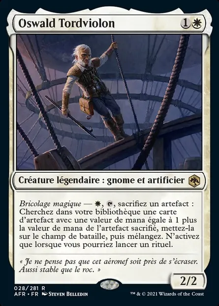Oswald Tordviolon, carte Magic AFR 28 — extension Forgotten Realms: Aventures dans les Royaumes Oubliés