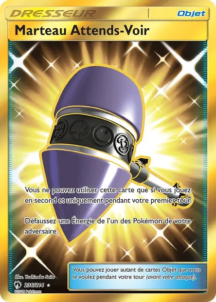 Marteau Attends Voir, carte Pokémon LOT 236 — extension Tonnerre Perdu