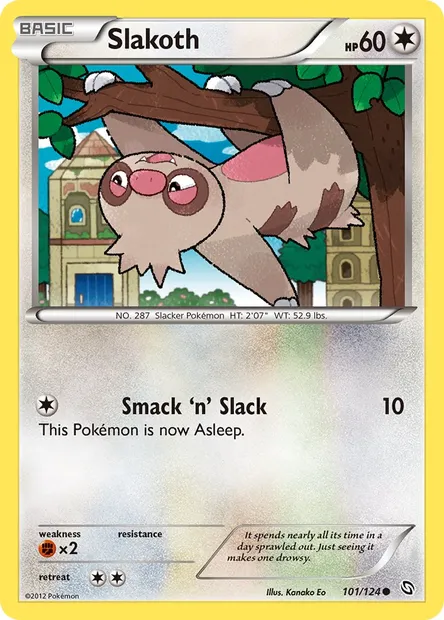 Slakoth, Pokémon card DRX 101 — Dragons Exalted set