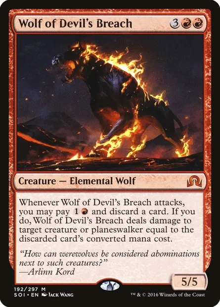 Wolf of Devil's Breach, Magic card SOI 192 — Shadows over Innistrad set