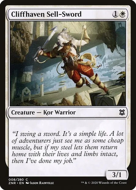 Cliffhaven Sell-Sword, Magic card ZNR 8 — Zendikar Rising set