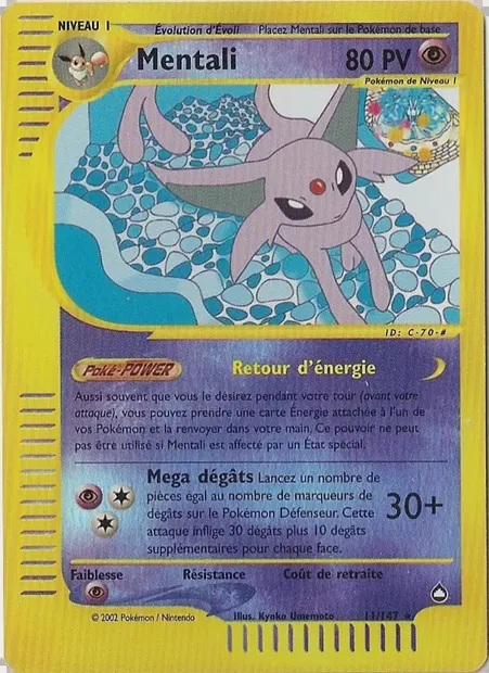 Mentali, carte Pokémon AQ 11 — extension Aquapolis