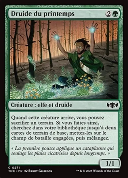 Druide du printemps, carte Magic TDC 271 — extension Tarkir: Dragonstorm Commander