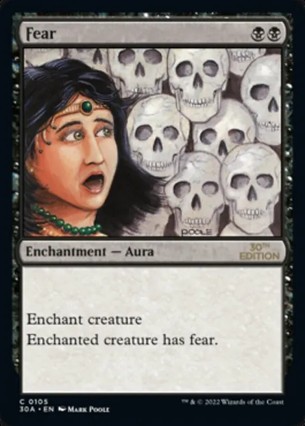 Fear, Magic card 30A 105 — 30th Anniversary Edition set