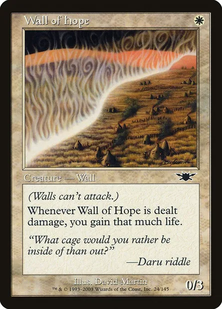 Mur d'espoir, carte Magic LGN 24 — extension Légions