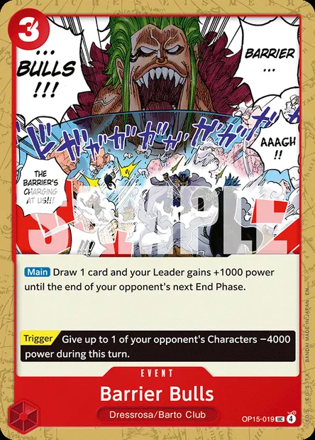 Barrier Bulls, One Piece card OP15-019 — ADVENTURE ON KAMI’S ISLAND set