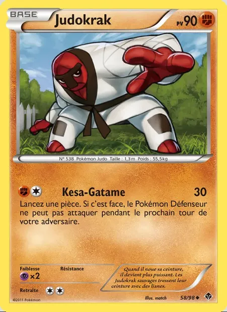 Judokrak, carte Pokémon EPO 58 — extension Pouvoirs Émergents