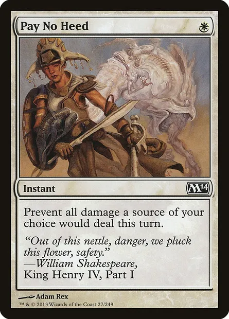 Pay No Heed, Magic card M14 27 — Magic 2014 set