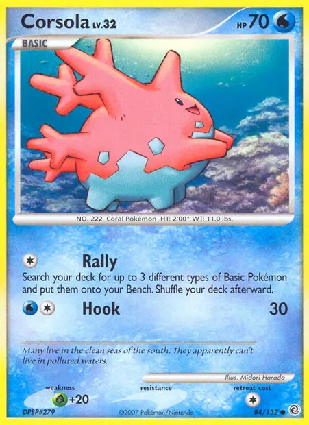 Corsola, Pokémon card SW 84 — Secret Wonders set