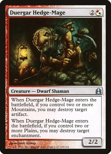Duergar Hedge-Mage, Magic card CMD 195 — Commander 2011 set