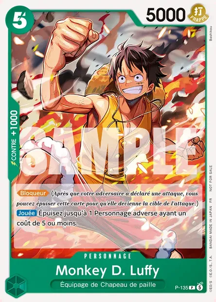 Monkey D. Luffy, carte One Piece P-135 — extension Carte promo