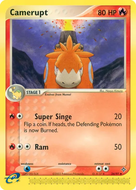 Camerupt, Pokémon card DR 24 — Dragon set