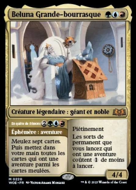 Beluna Grande-bourrasque // En quête de frissons, carte Magic WOE 220 — extension Wilds of Eldraine