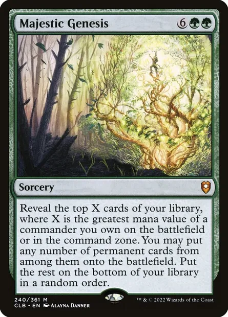 Majestic Genesis, Magic card CLB 240 — Commander Legends: Battle for Baldur's Gate set