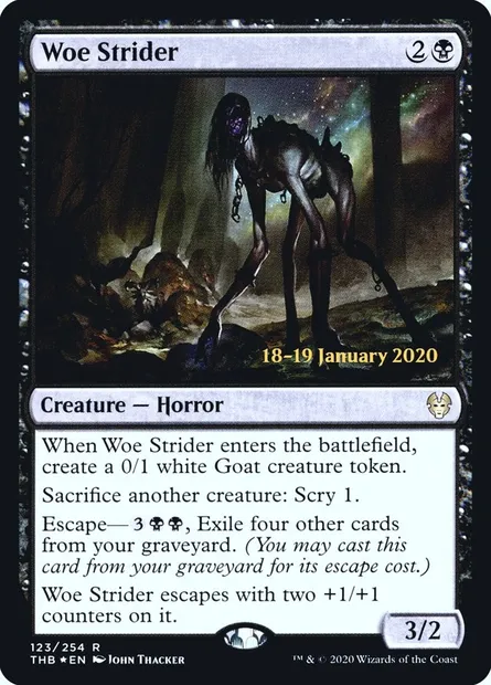 Enjambeur du malheur, carte Magic PTHB 123s — extension Theros Beyond Death Promos