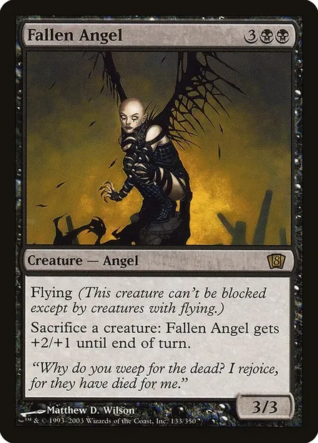 Ange déchu, carte Magic 8ED 133★ — extension Huitième Edition