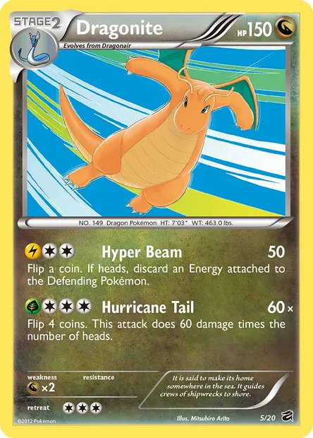 Dragonite, Pokémon card DRV 5 — Dragon Vault set