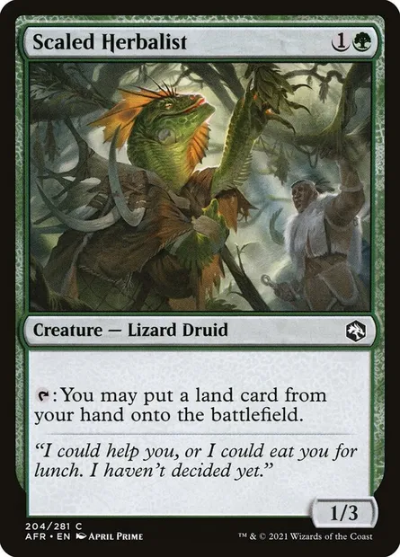 Scaled Herbalist, Magic card AFR 204 — Adventures in the Forgotten Realms set