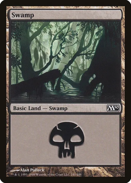 Swamp, Magic card M10 241 — Magic 2010 set