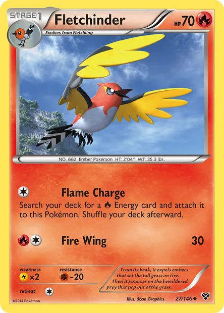 Fletchinder, Pokémon card XY 27 — XY set