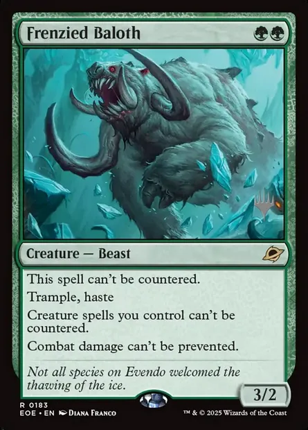 Baloth hystérique, carte Magic PEOE 183p — extension Edge of Eternities Promos
