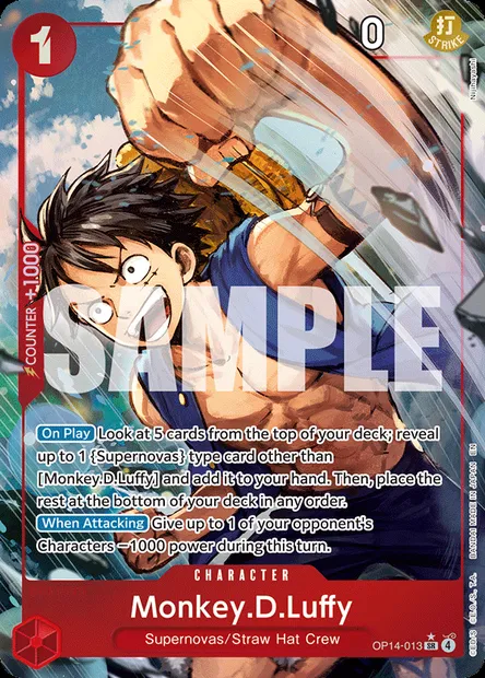 Monkey.D.Luffy, One Piece card OP14-013 — THE AZURE SEA’S SEVEN set