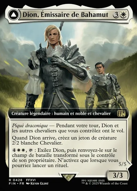 Dion, Bahamut's Dominant // Bahamut, Warden of Light, carte Magic FIN 428 — extension Final Fantasy