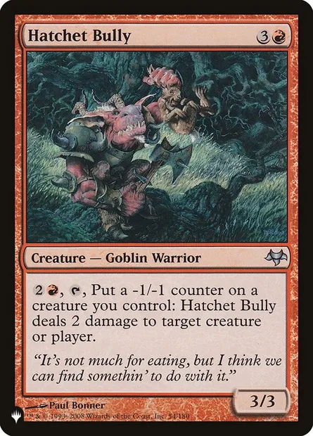 Hatchet Bully, Magic card PLST EVE-54 — The List set