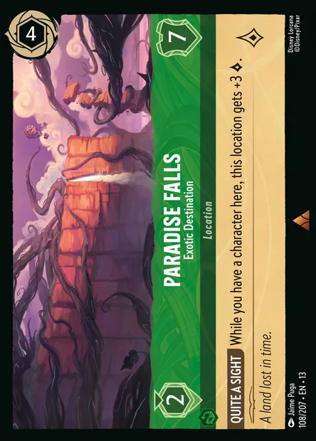 Paradise Falls - Exotic Destination, Disney Lorcana card CH13-108 — Attack of the Vine! set