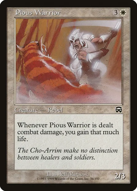 Pious Warrior, Magic card MMQ 34 — Mercadian Masques set