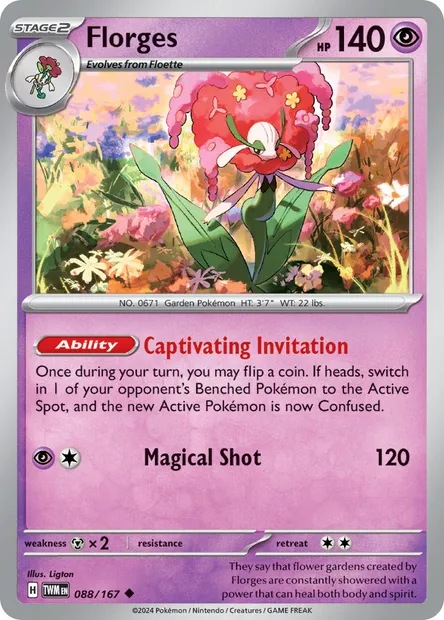 Florges, Pokémon card TWM 088 — Twilight Masquerade set