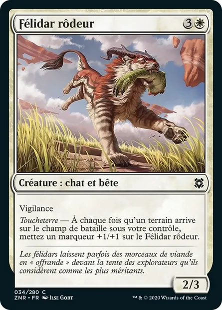 Félidar rôdeur, carte Magic ZNR 34 — extension Renaissance de Zendikar