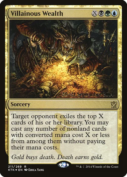 Villainous Wealth, Magic card PKTK 211s — Khans of Tarkir Promos set
