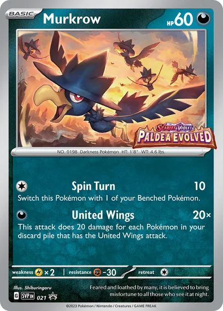 Murkrow, Pokémon card PR-SV 021 — SVP Black Star Promos set