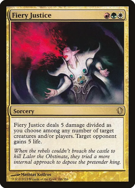 Fiery Justice, Magic card C13 188 — Commander 2013 set
