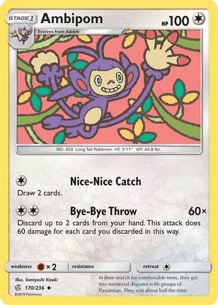 Ambipom, Pokémon card CEC 170 — Cosmic Eclipse set