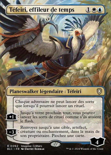 Téfeiri, effileur de temps, carte Magic BLC 92 — extension Bloomburrow Commander